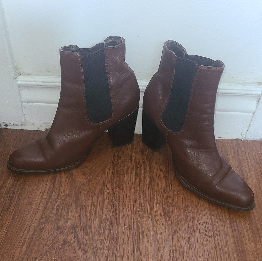 Brown Leather Ankle Boots Sz. 7.5